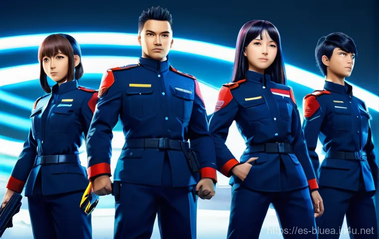 블루아카이브 과금 효율 분석 - **Prompt:** "A vibrant and energetic anime-style scene depicting a group of 2-3 cheerful Blue Archiv...