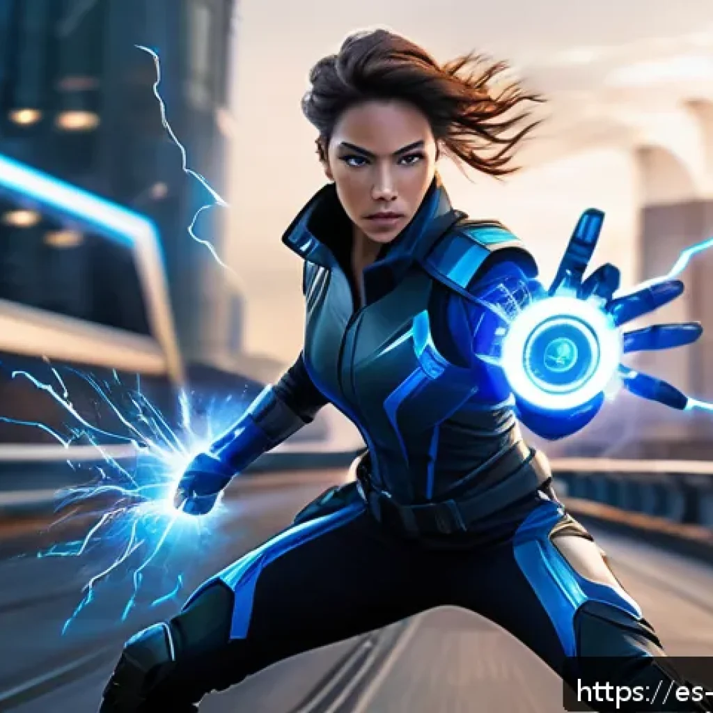 블루아카이브 DPS 순위 - A dynamic battle scene featuring a sleek female DPS character named Aris, dressed in a stylish, futu...